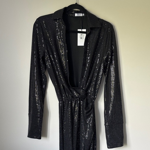 NWT SLA The Label Elegant Black Sequin Dress size XXS - Picture 8 of 12